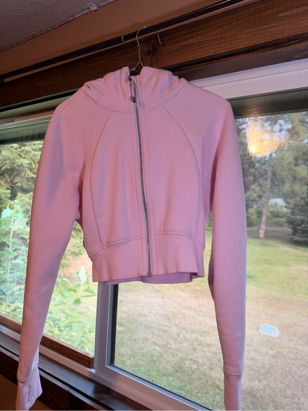 Lululemon Scuba Full Zip Cropped Hoodie Pink XS/S